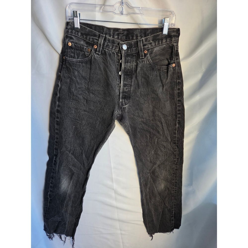 Levi's 501 Jeans Mens Black Faded Regular High Straight